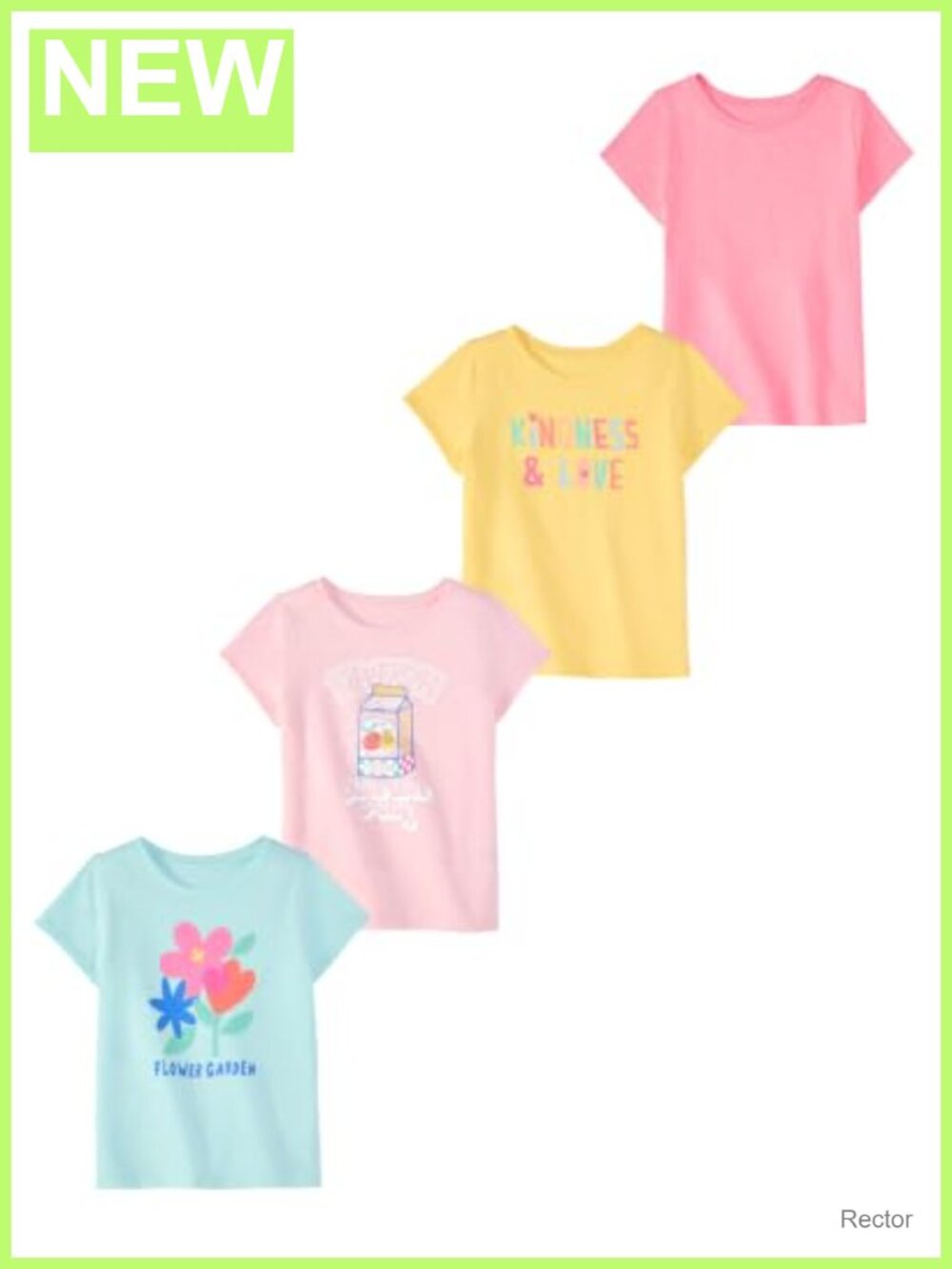 Toddler Girls 4-Pack Short Sleeve Crew Neck Tee T-Shirt Set